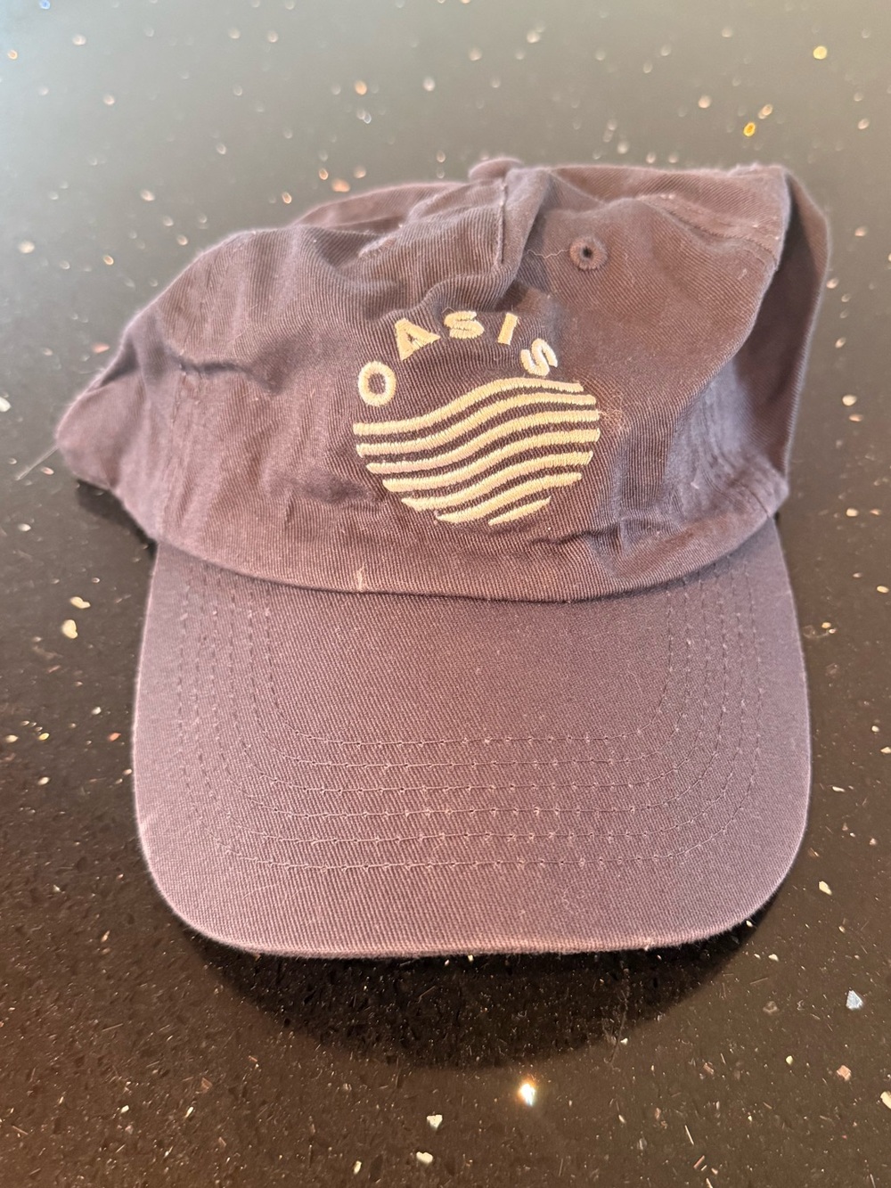 Oasis Navy Baseball Cap with Embroidered Wave Logo